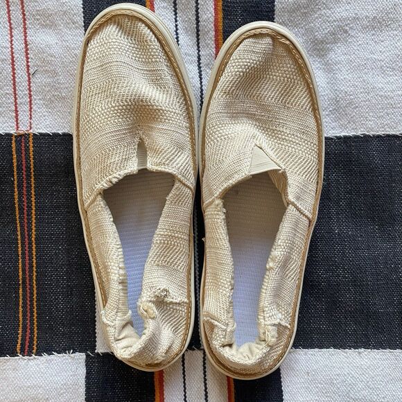 Toms Parker Slip On Boat Shoe Sneakers. Natural Color. Distressed. Size 7.5. - Picture 6 of 14